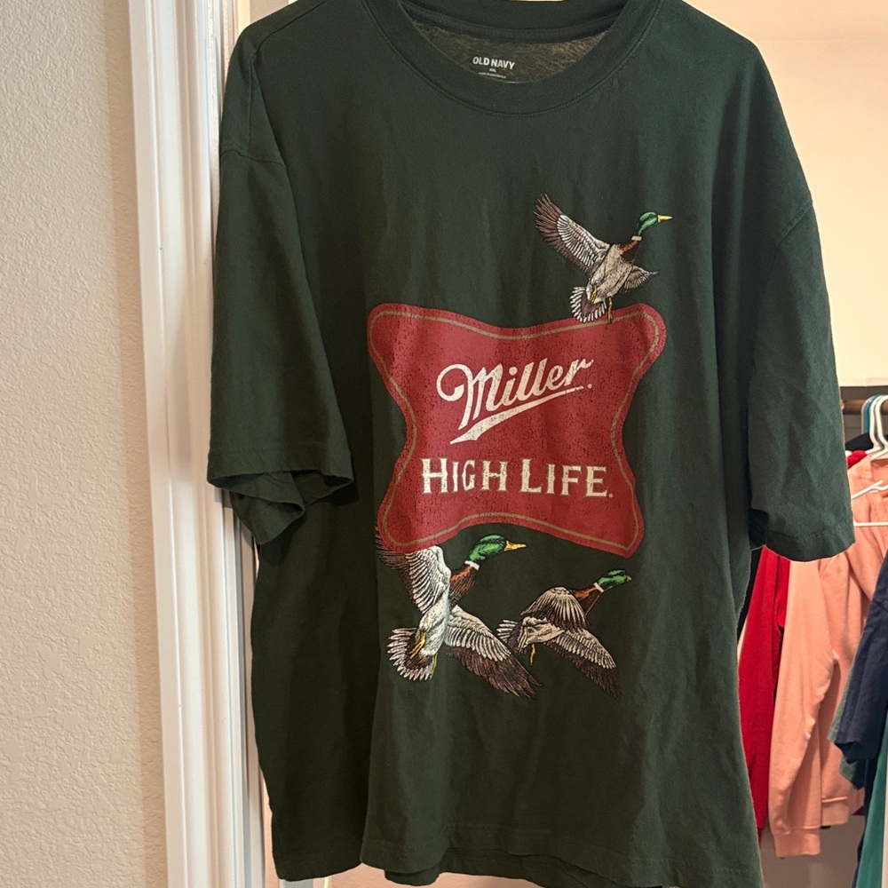 Old Navy Dark Green Miller High Life Tee